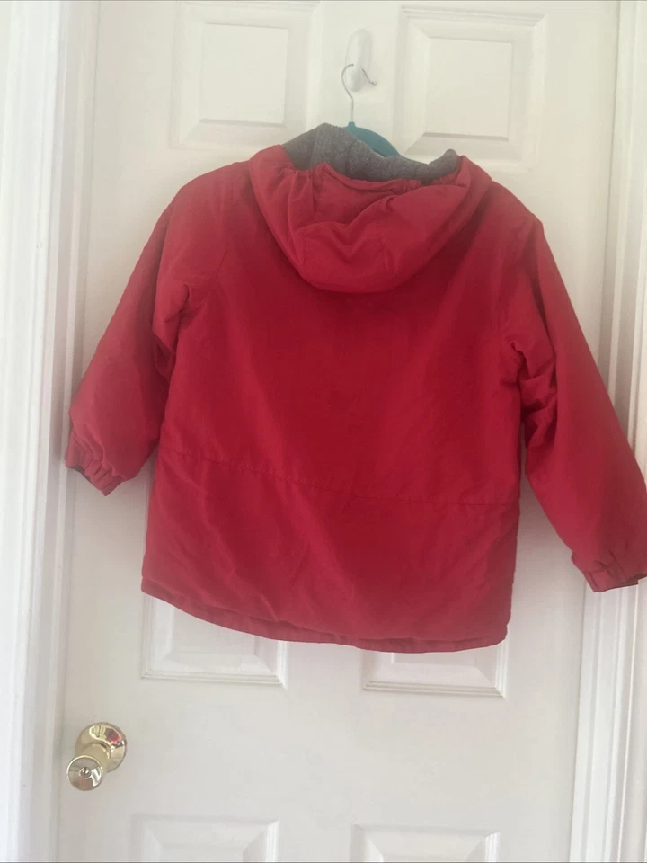 Chaqueta Lands End Youth S Squall Roja Con Capucha Forrada de Vellón Squall Invierno Abrigo Esquí Foto 4 de 4