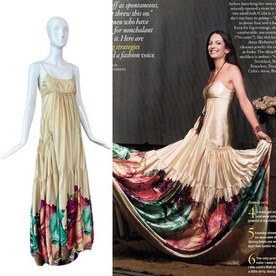 ROBERTO CAVALLI 2007 Vintage Silk Bubble Hem Gown w. Pockets