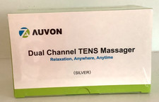 AUVON Dual Channel TENS Unit Muscle Massager Silver New in Package
