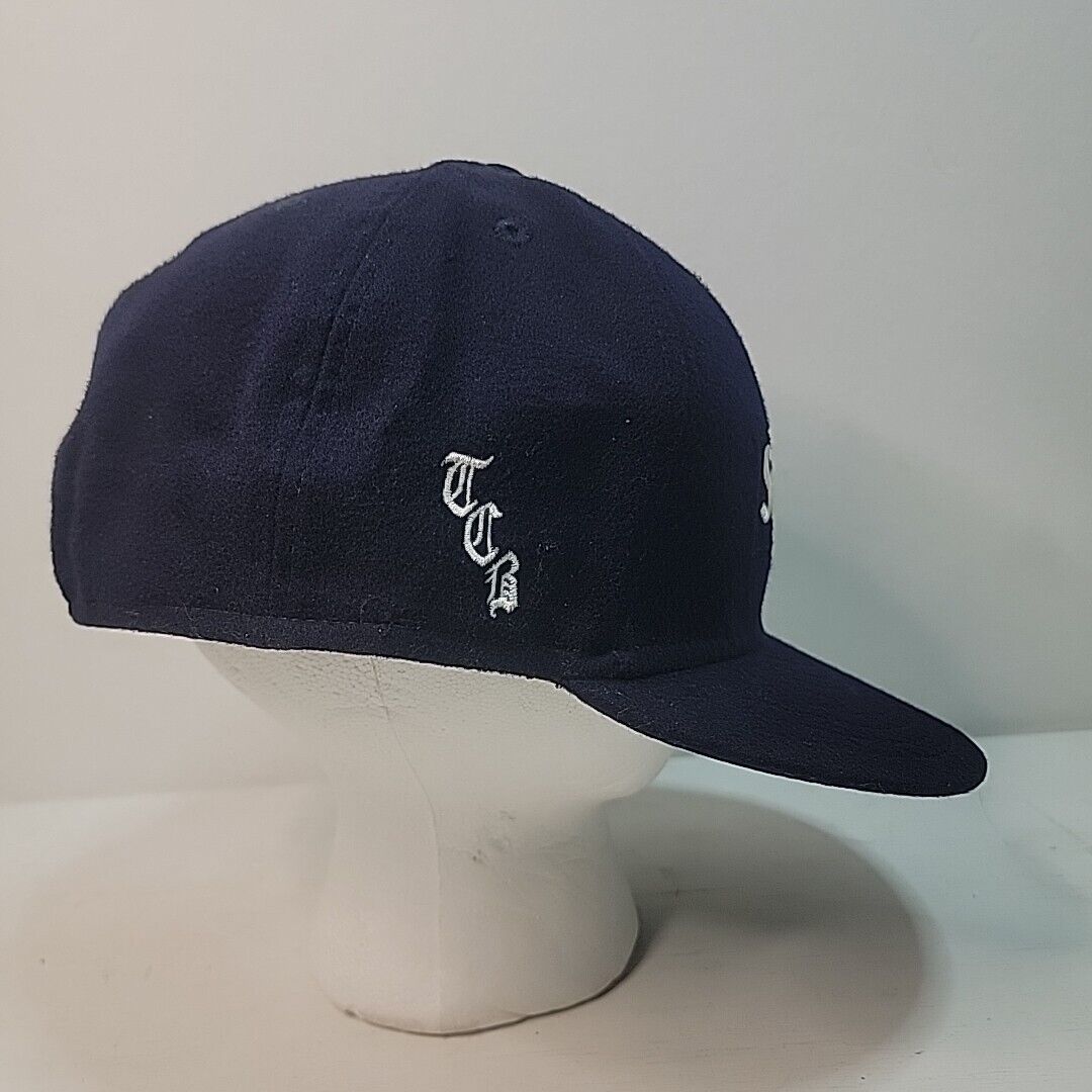 Supreme Loro Piana Box Logo New Era Navy Wool hat size 7 5/8 Supreme Loro Piana Box Logo New Era Navy Wool hat size 7 5/8