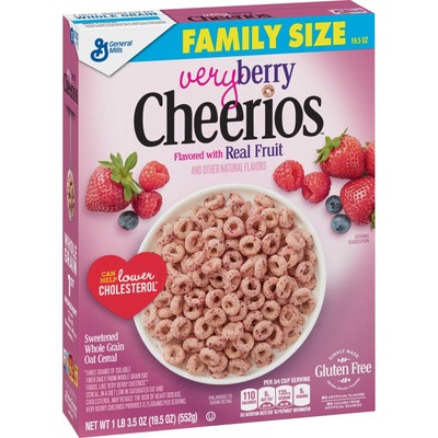 General mills very bry cheerios sweetened whl grn oat cereal Family sz (016000126954)