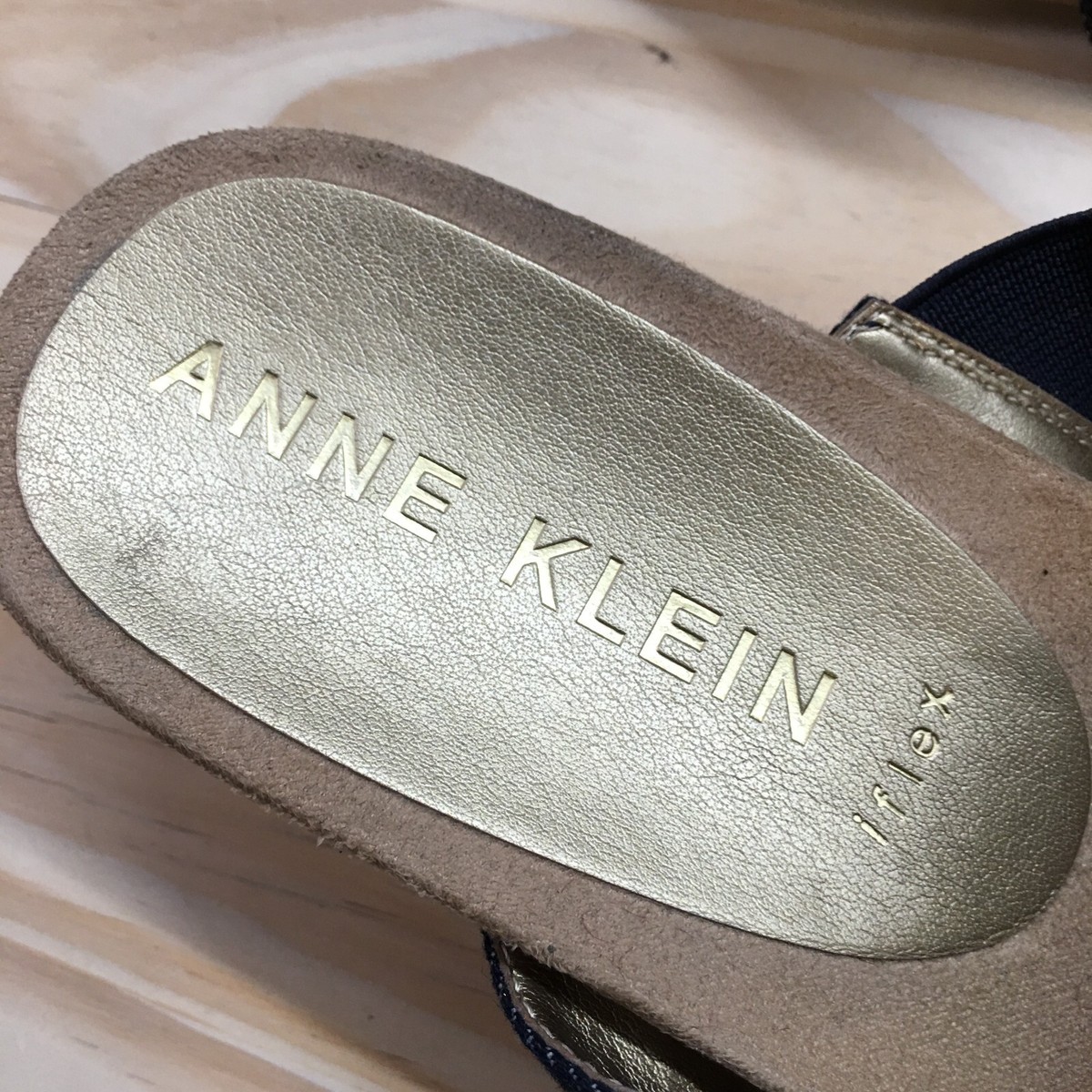 Anne Klein Sandals Womens 11 M Teela Slide Cork Wedge Slip 