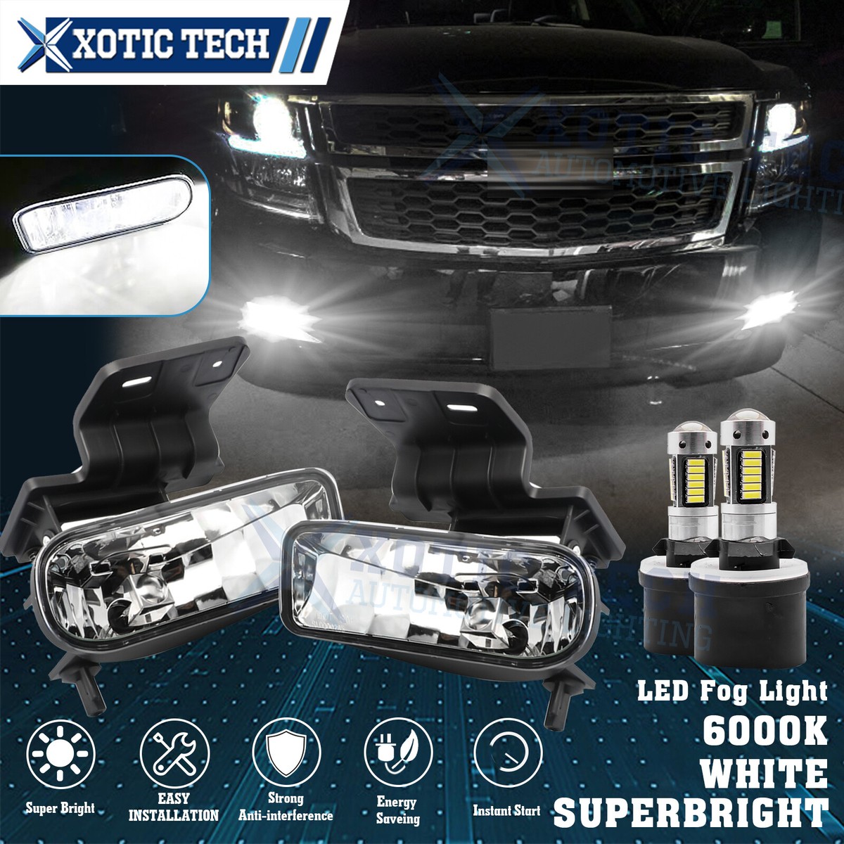 LED 880 890 White Fog Driving Lights 2x For 1999-2 Chevy - Foto 8