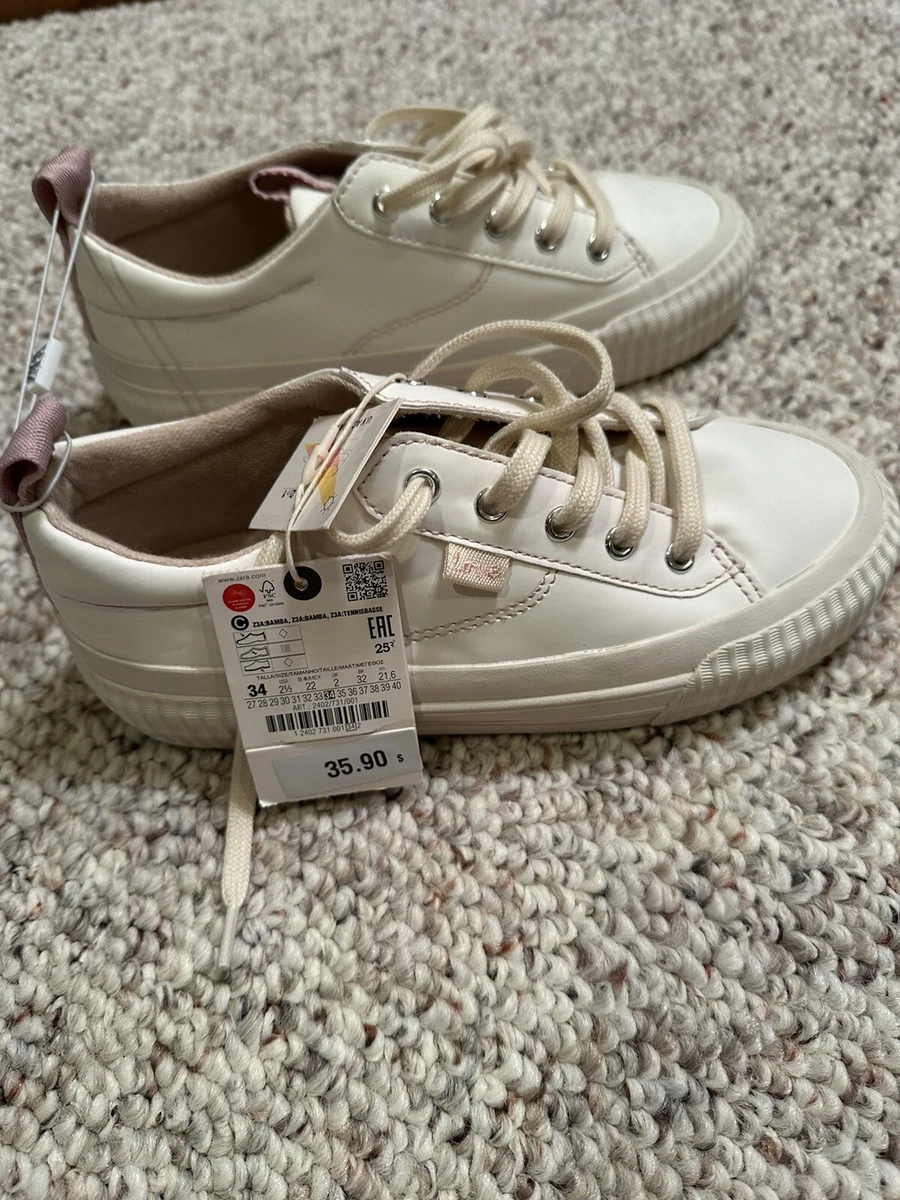 Zara Girls Shoes Sneakers Comfort Casual Pink Size EU 34 And US