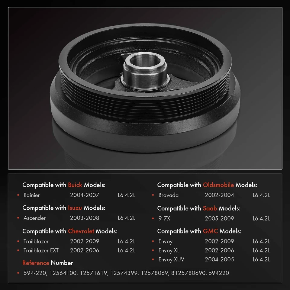 Equilibrador armónico de motor para Chevrolet Trailblazer Buick Rainier GMC Envoy XUV Foto 2 de 4