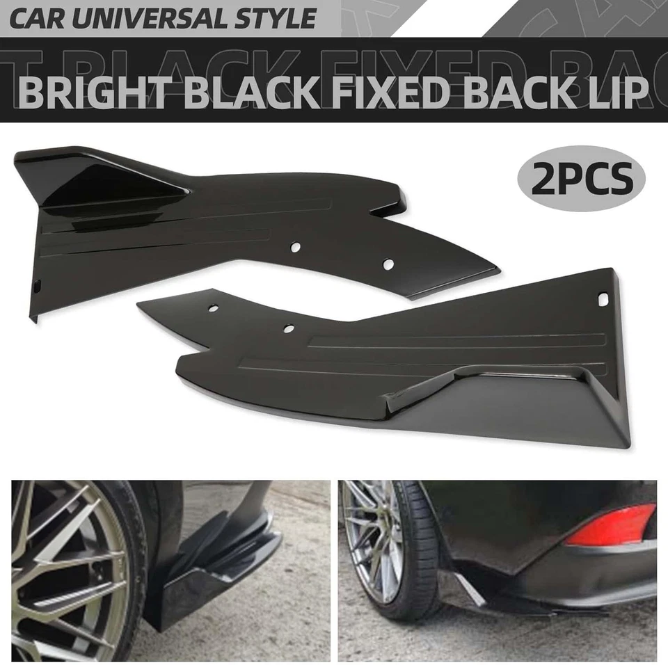 Rear Spats Bumper Splitter Diffuser Canards Spoiler For Mitsubishi Lancer EVO X - image 3 of 4