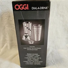 OGGI Dial-A-Drink Recipe Cocktail Shaker 1 liter Stainless NEW