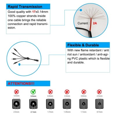 Adattatore Alimentatore 12V EU - 0.5A, 1A, 2A, 3A, Per Strisce LED