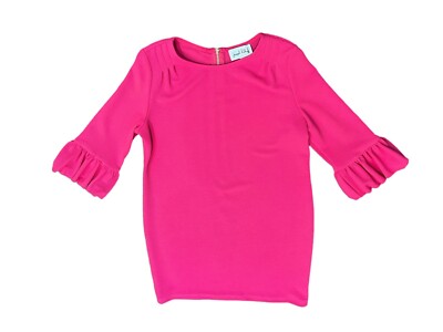 Business Joseph Ribkoff Shift Dress 3/4 Sleeve Hot Pink Sz 12 Ballon Sleeve 