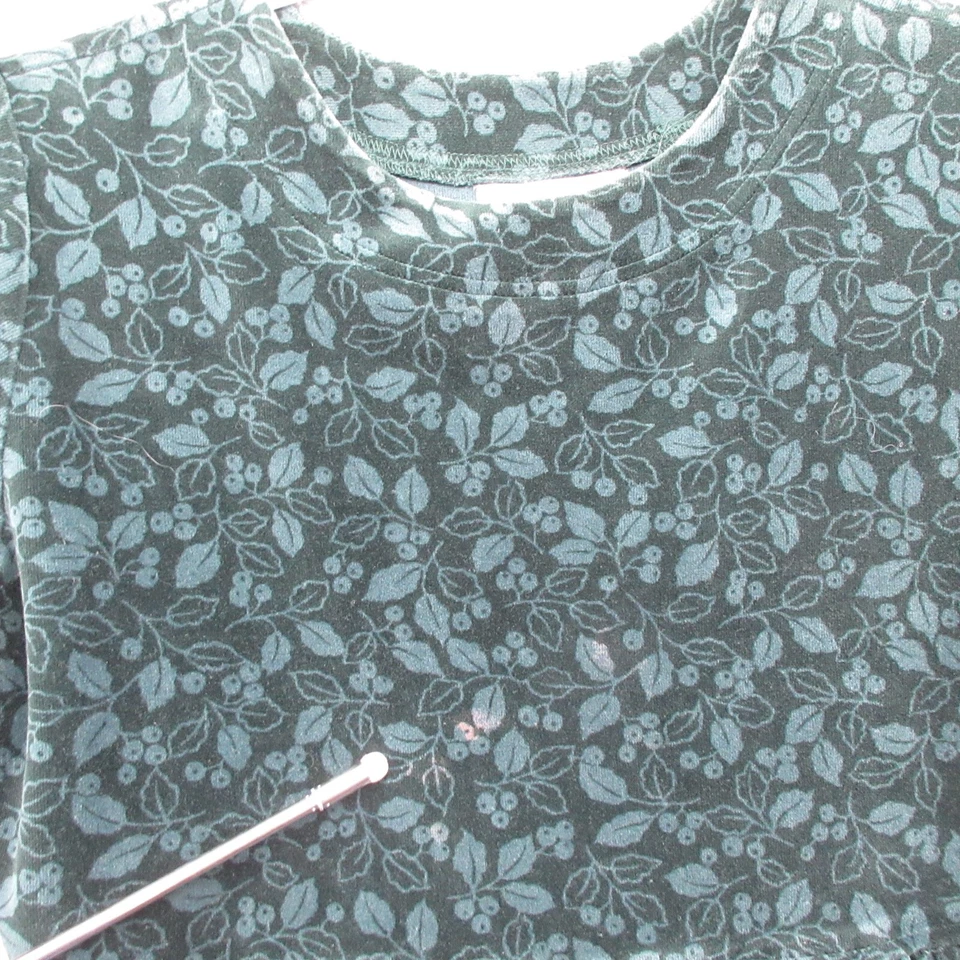 Vestido LL Bean Vintage Terciopelo Manga Larga Mujer ESTIMADO M Verde Vacaciones Acebo Foto 3 de 4