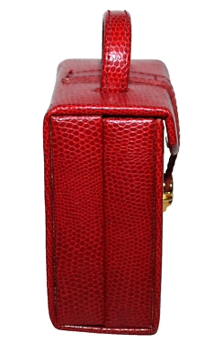 Red Snake Embossed Faux Leather Foldout Travel Jewelry Box Mini