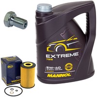 MotoröL Set 5W-40 5 Liter + ÖLfilter SH 424 P + Schraube FüR BMW 3Er Z3 E36 E46