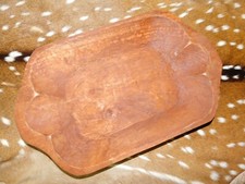 Carved Wooden Dough Bowl Primitive Wood Trencher Tray Rustic Home Decor 19 3/8"
