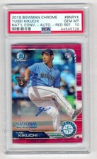 YUSEI KIKUCI 2019 BOWMAN CHROME NATL COVENTION RED AUTO AUTOGRAPH RC #5/5 PSA 10