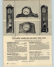 1954 PAPER AD Herschede Grandfather Hall Floor Chime Clock Telechron Electric