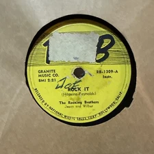 The Rocking Brothers Rock It Behind The Sun 78 RPM Vinyl Record R and B