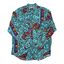 Vtg Wrangler Western Aztec All Over Print Button Up Shirt. Mens XL 17