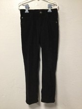 Arizona Boys Corduroy Pants Size 5 T Black Button Adjust Elastic Waist 67
