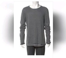 John Varvatos Star USA Designer Striped Pullover Synthetic Blend Medium