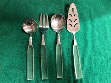 Vintage Lifetime Cutlery Lucite Hostess Serving Utensils Holiday Dinner Party