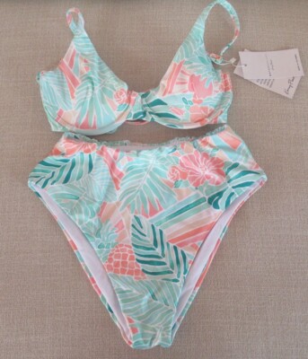 NEW Kenny Flowers the Hawaii Top & Bottom Bikini 2 Piece SET Large