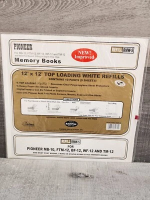 Pioneer RMB-5 RMW-5 Memory Books White Refill 12x12 Pages Top Loading New #45 - Image 1 of 4