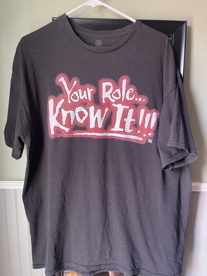 WWE Authentic Wrestling The Rock Your Face Shut It Know Your Role Black XL
