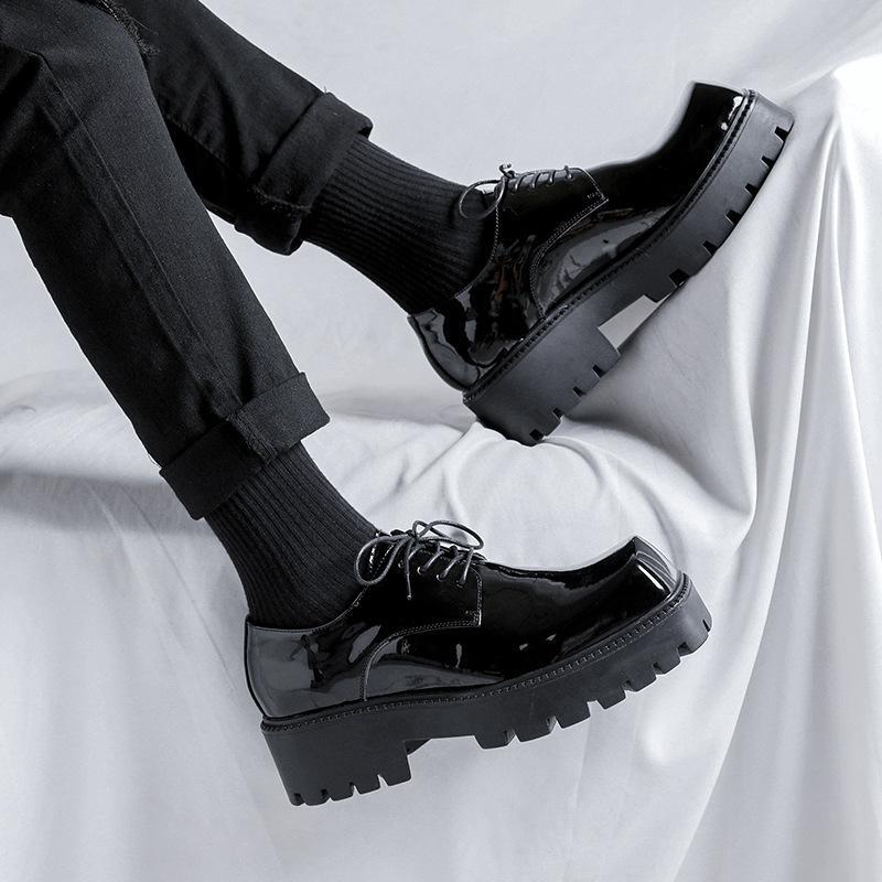 SAOLA Scarpe da uomo inglesi punta quadrata plateau eleganti business stringate formali casual calde