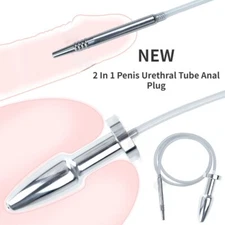 Male Stainless Steel Dilator Sounding Metal Urethral Stretching Penis Plug New