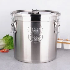6L Airtight Rice Bucket 304 Stainless Steel Canister Food Storage Container NEW