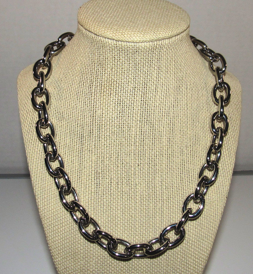 Chunky Statement Cable Chain Choker Necklace Bike… - image 1