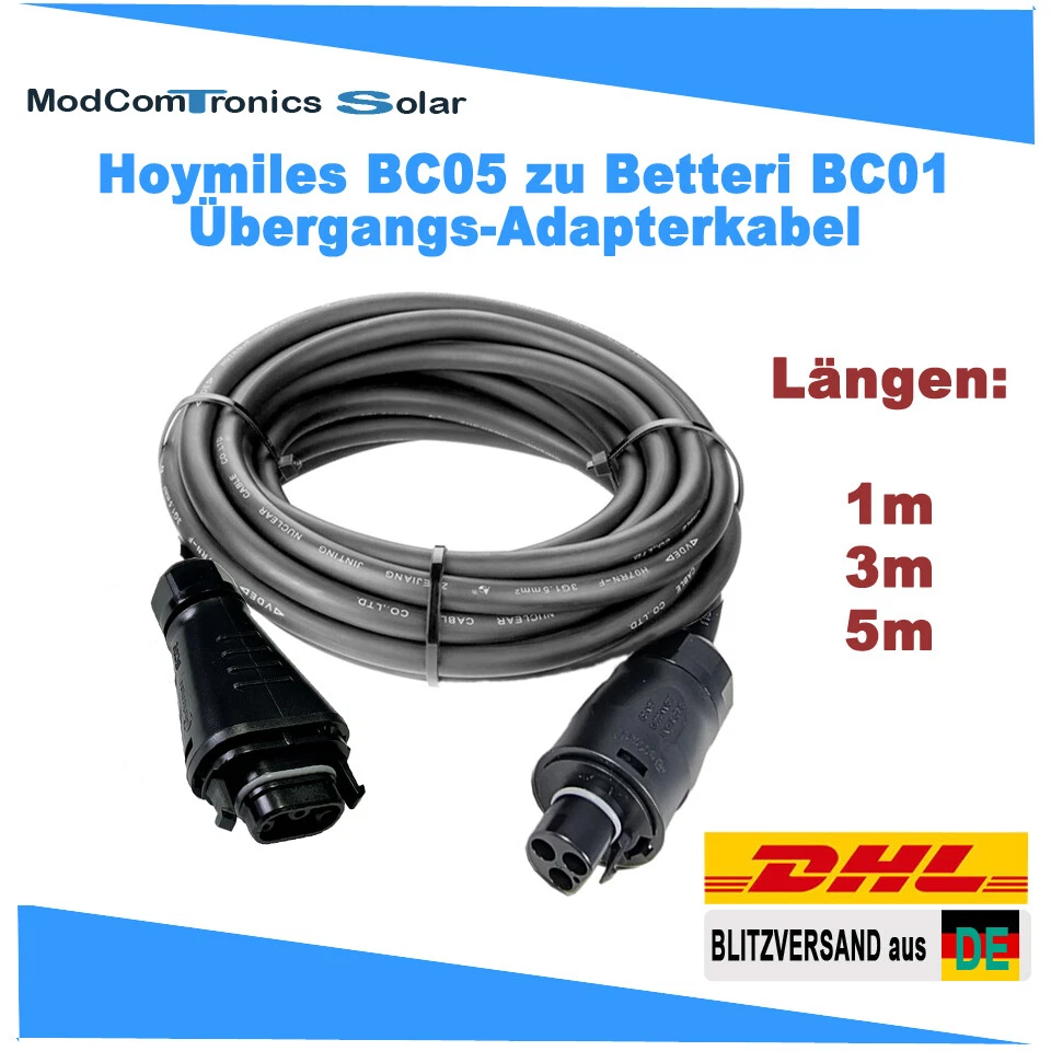Hoymiles HMS BC05 auf Betteri BC01 Adapterkabel, Übergang, Kupplung Verlängerung