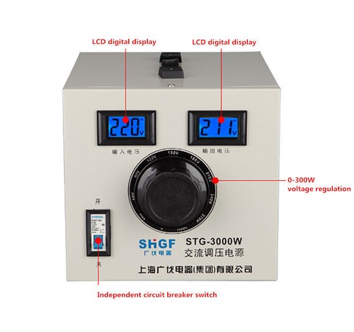 220V Voltage Regulator Adjustable 0-300V AC Voltage Regulator Power Supply 3KW - Foto 3 di 7