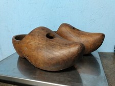 Pair Of Antique Wooden Clogs - Vintage Clogs - 14" - Pre Owned tr