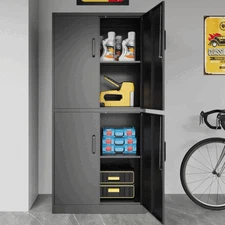 Garage Cabinet Metal Storage Cabinet with Locking Doors and Adjustable Shelves