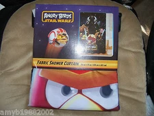 Angry Birds Star Wars Fabric Shower Curtain 70in X 72in NEW 