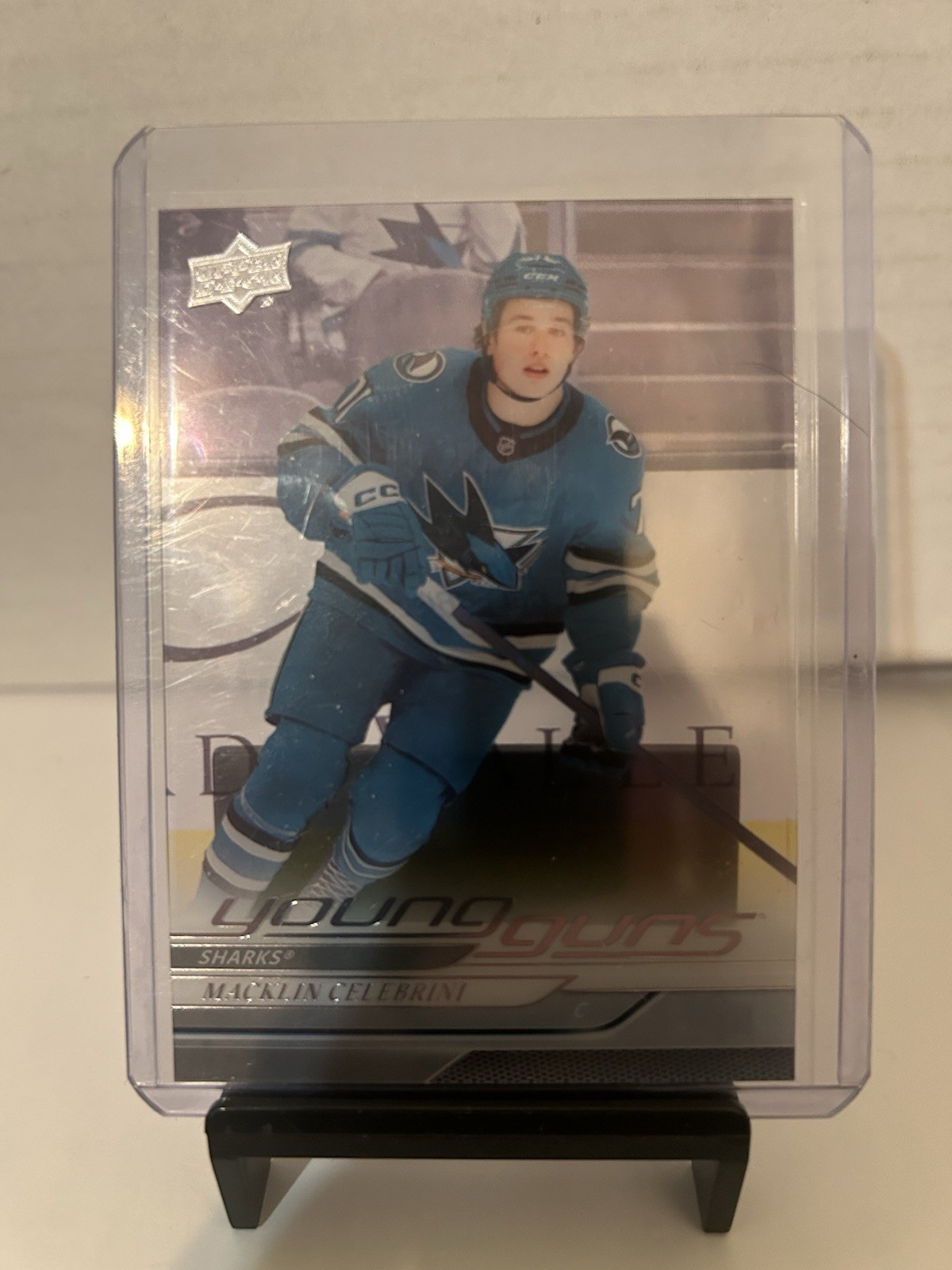 2024-25 Upper Deck Macklin Celebrini Clear Cut Rookie Young Guns RC #451 Sharks