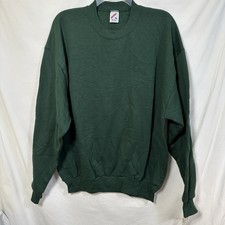 NWT Vintage Jerzees Blank XL Sweatshirt USA Made Crew Neck Long Sleeve Green NEW