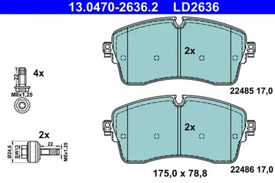 Plaquettes de frein 13.0470-2636.2 ATE pour LAND ROVER JAGUAR - Photo 1/4