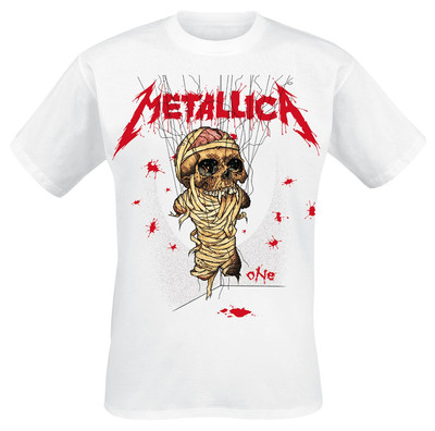 Metallica T-Shirt Herren One Landmine weiß Band-Merch, Bands, Totenköpfe