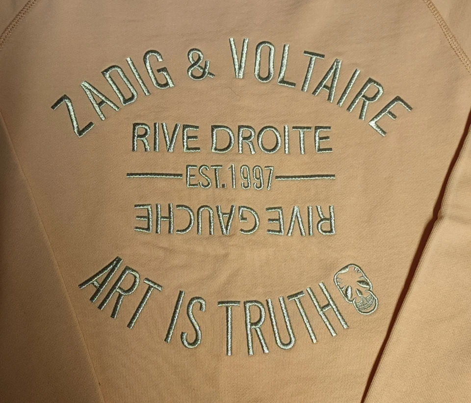 Sweat Zadig & Voltaire Rive Droite Rive Gauche Art is Truth Abricot Taille M - Photo 3/4