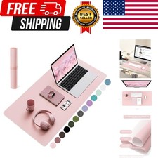 Non-Slip Leather Desk Pad Blotter, Waterproof Laptop Computer Desk Keyboard M...