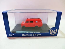 BEST OF ShOW BoS 'FORD TRANSIT MkI FEUERWEHR FIRE ENGINE' 1:87 MIB/BOXED