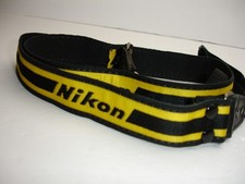 Vintage Nikon Yellow  Black Neck Shoulder Strap, Metal buckles 1" MINT