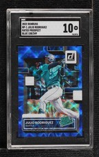 2022 Panini Donruss Rated Prospect Blue 158/249 Julio Rodriguez SGC 10 GEM 08rj