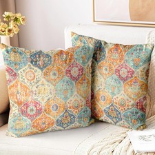 Boho Throw Pillow Covers 20x20 inch Set of 2,Soft 20 x 20 Pack 2 , Cream