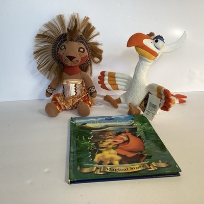 Disney The Lion King Broadway Musical Lot Of 3 Simba Zazu Plush Book