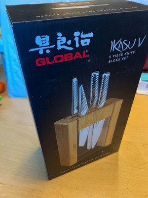 Global G-79629AU - 5 Pc. Ikasu (Teikoku) Knife Block Set (irreg) in retail box