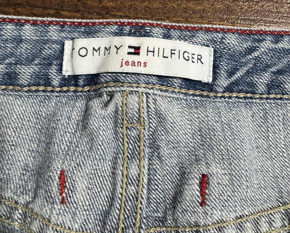 Maxi falda vaquera Tommy Hilfiger para mujer talla 12 pintor ajustada vintage 28 pulgadas Foto 4 de 4