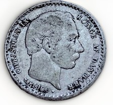25 Ore 1900 D&auml;nemark . K&ouml;nigreich . Christian IX . Silber . Km#796